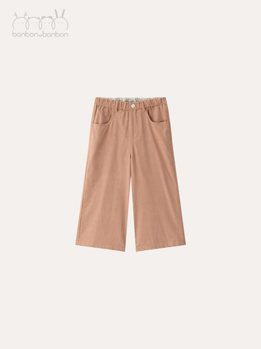 可爱娃娃头绣花阔腿裤 商品图0