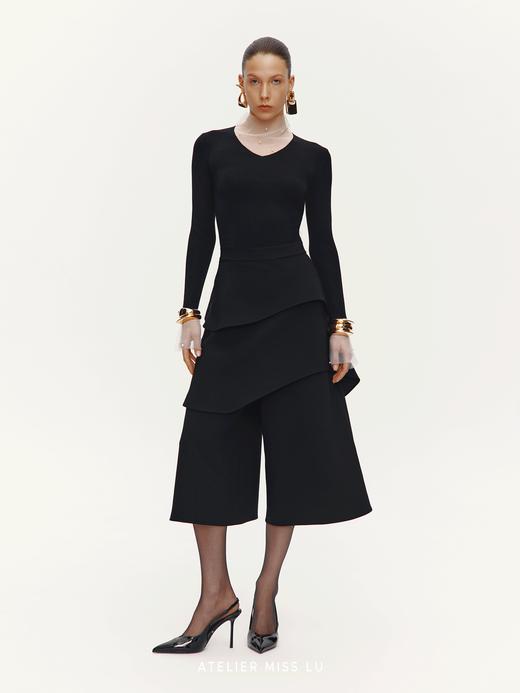 【夜雾梦境】多层次裁片拼接造型七分裙裤 商品图2