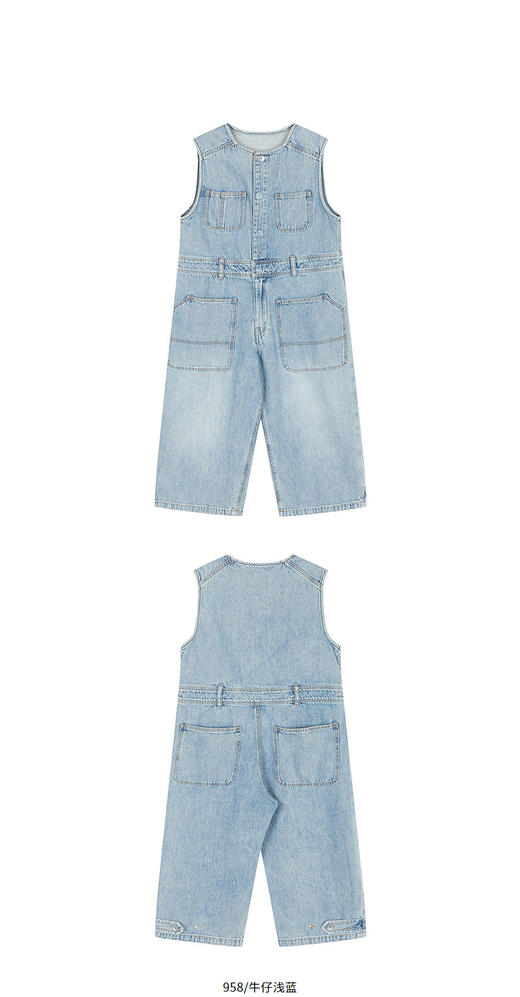 jnby  25年秋款  牛仔背带长裤  1P8E11210 商品图3