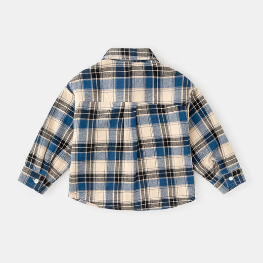 【新品】【全棉】嘟嘟家男童格子衬衫秋装女童衬衣秋季宝宝外套儿童上衣潮 商品图4