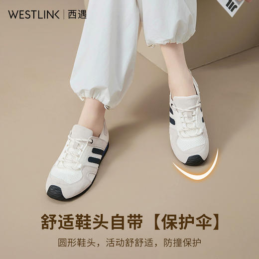 西遇平底德训鞋女新款秋季复古丑萌歪头休闲鞋轻便薄底运动鞋V1656987 商品图4