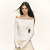 Ariseism 美式复古设计感一字肩毛衣女秋季新款上衣 商品缩略图0
