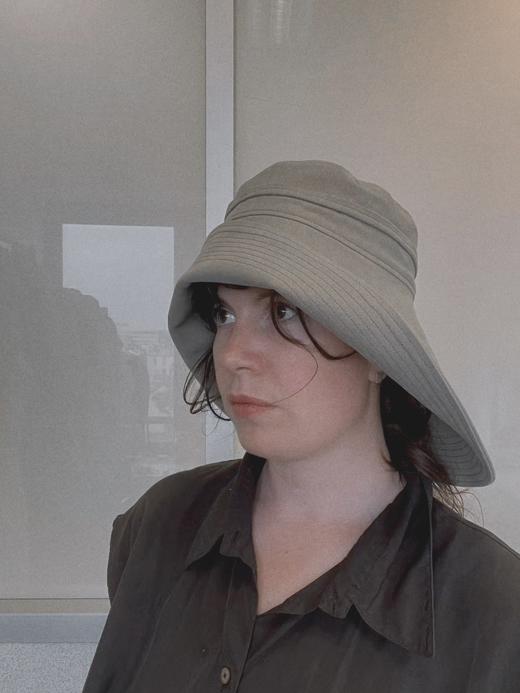 CHAMBARET 帽子（双面可用) - 双面白色/紫色拼浅米 商品图5