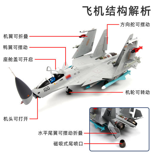 【长春航展、九三阅兵纪念品-新品重磅】特尔博 1:48歼15收藏版 仿真军事模型航展纪念品歼15 J15 商品图1