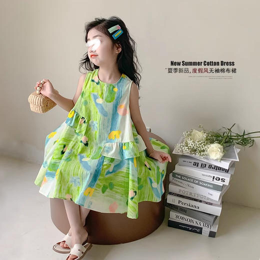 裁缝学苑TH05度假风不规则无袖连衣裙纸样儿童新款童装裙子样板 商品图1