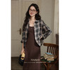 【6折秒杀】鹿向南「松茶可可」咖色格纹防晒衬衫女秋季新款高级法式长袖衬衣L56707 商品缩略图1