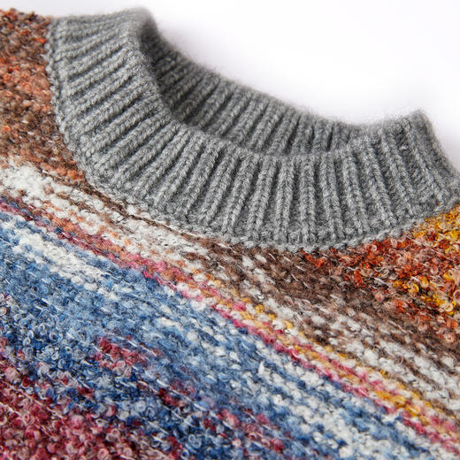 【辛巴娜娜】simbanana撞色扎染毛衣男中大童春秋季潮流宽松新款慵懒风针织衫 商品图2