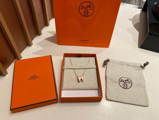 D072437时尚单品珐琅弧形H项链玫瑰金可调节链子 商品图8