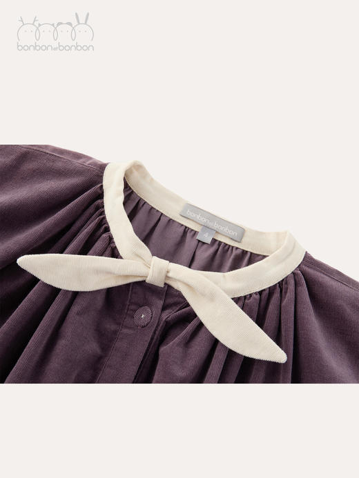 系结廓型灯芯绒连衣裙 商品图2