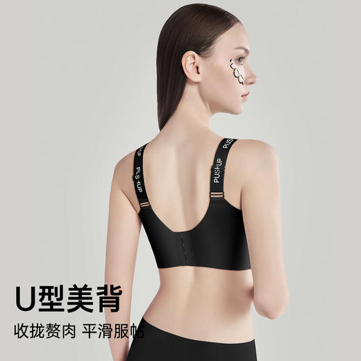 D1-【B-E杯】【超薄兔耳朵】【运动型全包裹】【7号专利杯】润微大胸显小轻薄无痕防下垂内衣女无钢圈美背文胸罩 薄云淡淡 商品图5