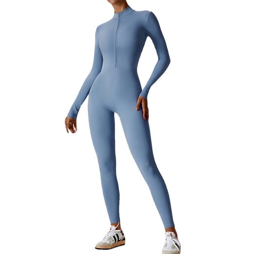 跃牌【轻匀系列】拉链裸感长袖瑜伽连体服高强度健身运动连体紧身衣女LT007 商品图3