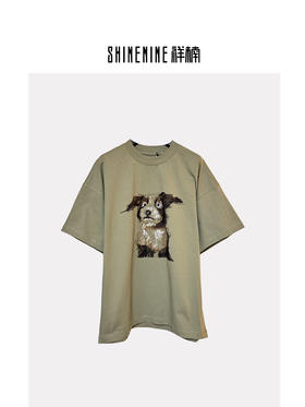 S425812160潦草小狗短袖T恤