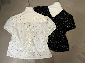 【门店同款】ENJOY夏季V领波点上衣 162997376