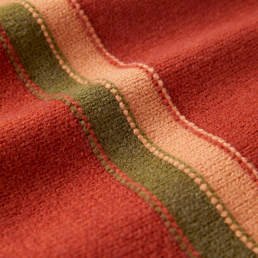 【辛巴娜娜】simbanana撞色条纹圆领毛衣女孩秋季复古休闲慵懒风打底针织衫上衣 商品图3