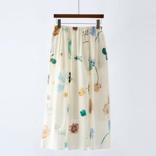 「自」全新升级【铂金会员247/天猫329/差价82】(93241)洛诗琳气质蚕丝混纺半身裙2025夏季度假风水彩印花裙女 商品图0