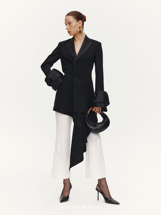 【塞勒涅日迹】百搭利落微喇九分裤 商品图0