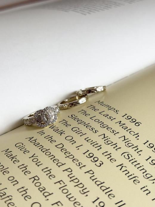 CHANEL香奈儿25P春夏镶嵌设计浅金色水钻双C菱格戒指 男女同款情侣款（XTY） 商品图1