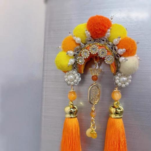 【京合坊非遗京剧绒球冰箱贴&挂件】匠人手工北京礼物文创冰箱贴戏曲帽盔礼品 商品图2