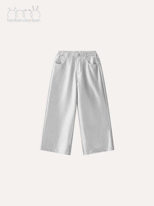 银色时髦阔腿裤 商品图0