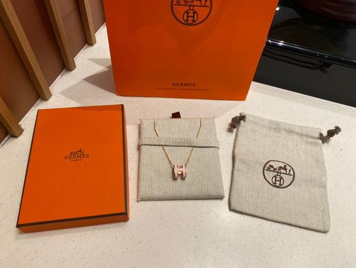 D072437时尚单品珐琅弧形H项链玫瑰金可调节链子 商品图9