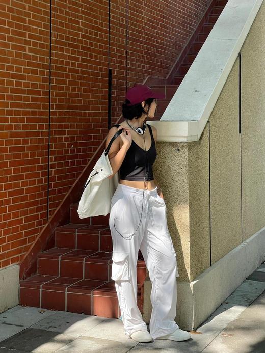 lulu新款蒸馏工装裤肌理休闲甜酷直筒阔腿裤速干潇洒裤 商品图12