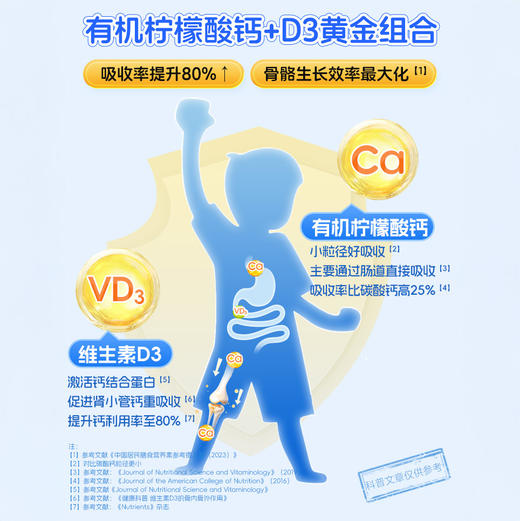 “国货之光”小快克 柠檬酸钙牛脾肽多维饮 补充多种营养 20条/盒 商品图2