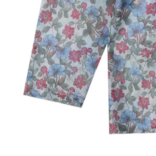 T4504SDSA秋季新款男士痞帅简约撞色植物花卉图案满印圆领长袖T恤休闲 商品图4