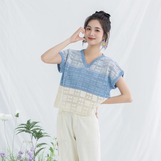 苏苏姐家简兮方格上衣手工编织自制diy钩针衣服材料包毛线团蕾丝线 商品图1