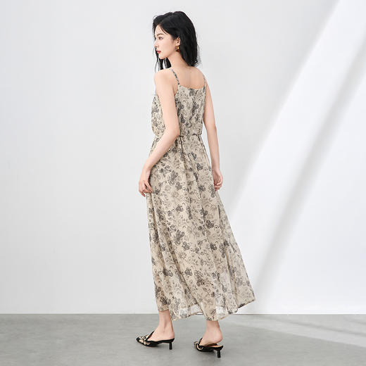 「高货wl」全新升级【铂金会员358/天猫479/差价121】(90920)洛诗琳法式复古轻薄印花连衣裙2025夏季新款雪纺吊带裙女 商品图2