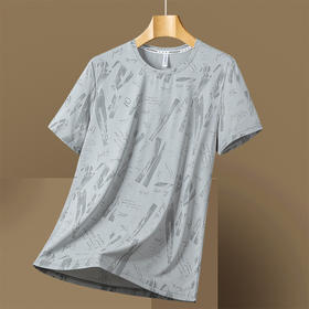 【DSK】大依优型大码冰丝短袖T恤夏季情侣舒适体恤薄款透气运动健身速干跑步上衣男士