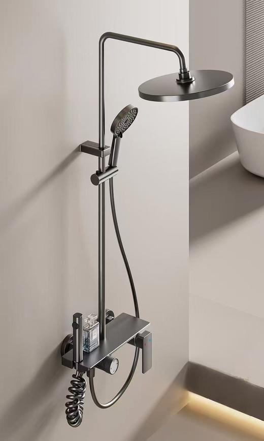 5924  四档花洒套装 水镀枪灰 商品图2