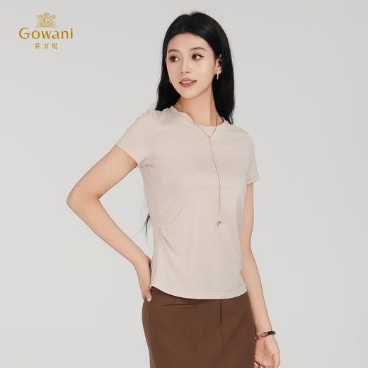 【四色可选】乔万尼新品高弹圆领轻盈感基础t恤EZ2C130 商品图2