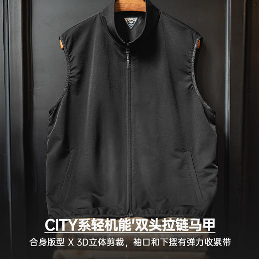 马登工装山系机能立领马甲黑色户外通勤叠穿轻薄款背心无袖男士夏 商品图1