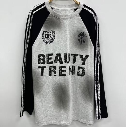 MZ复古圆领插肩袖长袖T恤（灰） 春季 151020350321 商品图0