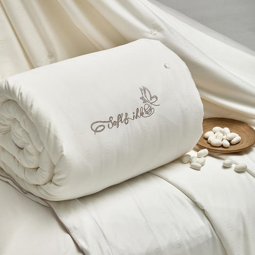 多喜爱 南风晓梦纯蚕丝子母被【100%纯蚕丝】【全棉面料】【手工钉花】【提花工艺】【20CM加长检测口】【织带工艺】【礼盒包装】野生有机蚕丝 中长丝绵 盈润 A类标准 商品图5