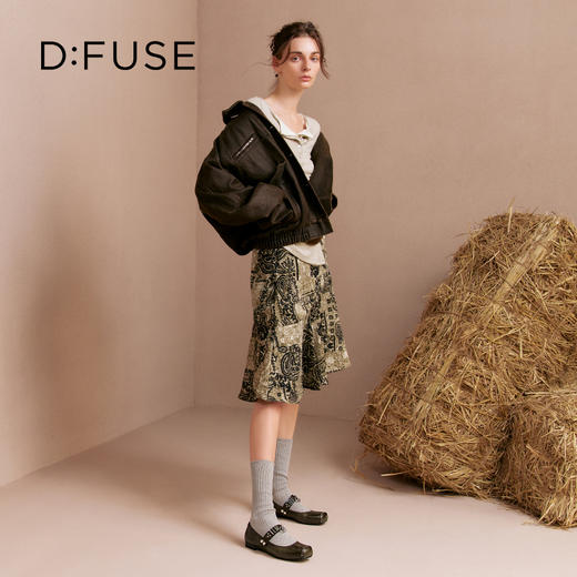 Dfuse迪芙斯2025秋季新款一字带心形扣单鞋方头铆钉玛丽珍鞋芭蕾鞋DFD3111030 商品图0