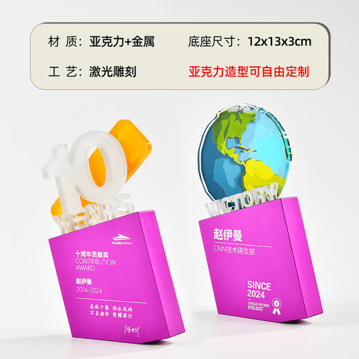 创意多层木质奖杯定制logo造型颁奖牌高档周年会纪念 商品图6