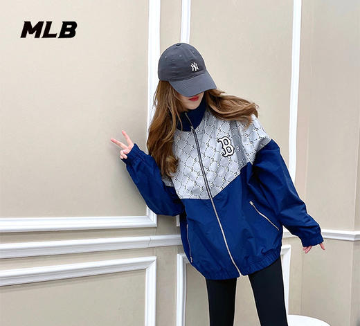 【潮牌特价】MLB老花男女夹克拼接拉链外套3AWJM0221【热销中无货退款介意勿拍】 商品图0