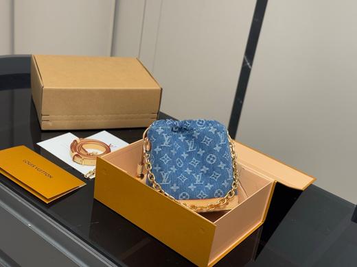 D072427当红时尚牛仔老花中古包水桶包单肩斜跨包 商品图3