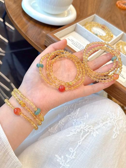 “小蛮腰”天然金发晶蓝水翡翠多圈手串 CF 商品图0