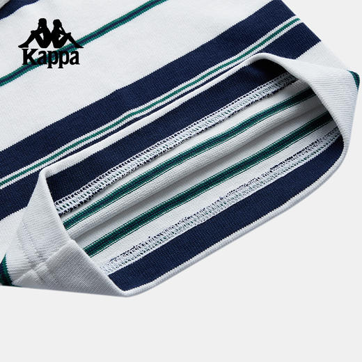 Kappa卡帕背靠背运动短袖男2025新款夏季条纹圆领刺绣半袖t恤男款KPCICTD16 商品图3