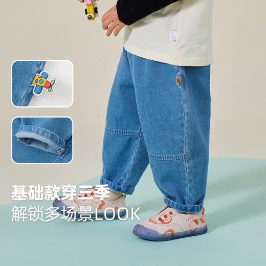 【新品】嘟嘟家儿童裤子秋装新款男童牛仔裤女童秋季洋气婴儿长裤束脚裤潮 商品图1