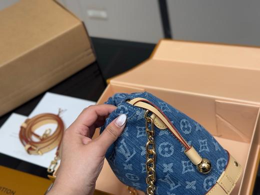 D072427当红时尚牛仔老花中古包水桶包单肩斜跨包 商品图4