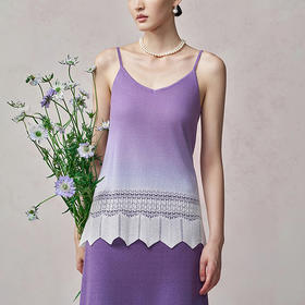 【林栖设计小店】渐变色镂空针织吊带背心2025早秋新款度假多色毛织多色上衣女1953273