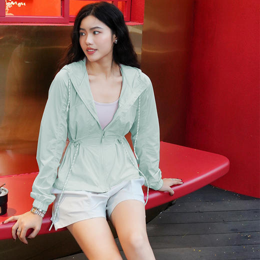 哈瓦塔超薄抽绳束腰防晒外套H350113 商品图0