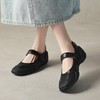 【预售5天】羊皮版~新款韩版小众方头芭蕾风休闲浅口魔术贴一字带单鞋女DTN&D158-1 商品缩略图1