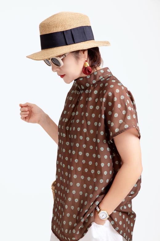 复古圆点短袖小衫 商品图0