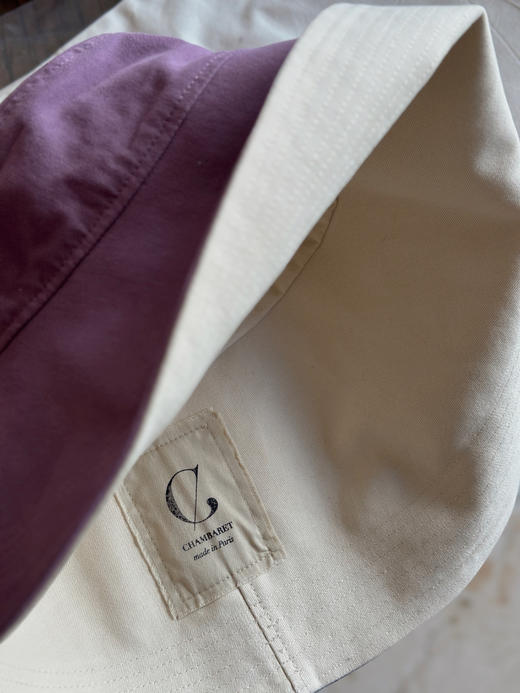 CHAMBARET 帽子（双面可用) - 双面白色/紫色拼浅米 商品图3