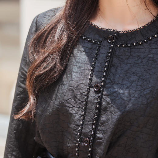 【林栖设计小店】（现货）【非遗香云纱】桑蚕丝外套上衣复古2025秋季新款衬衣女T1953244 商品图4