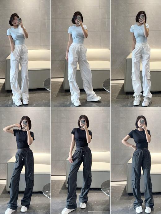 lulu新款蒸馏工装裤肌理休闲甜酷直筒阔腿裤速干潇洒裤 商品图0